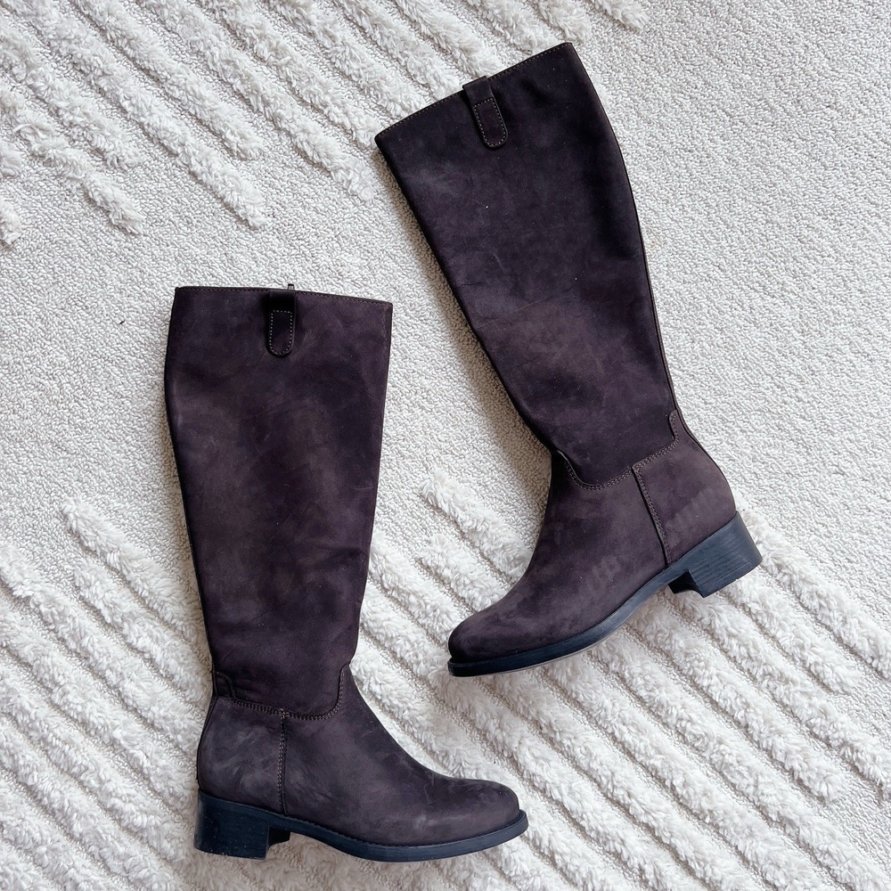 La Canadienne Love Women's Knee High Waterproof Riding Boots Brown Suede US 6